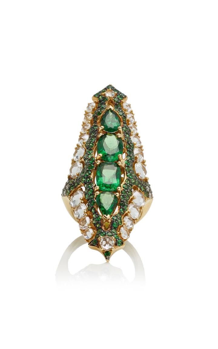 Wendy Yue 18k Gold Tsavorite Sapphire And Diamond Ring