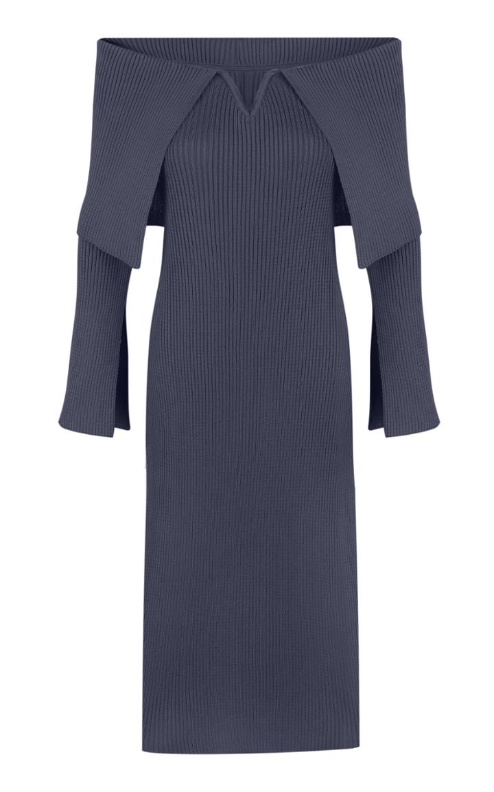 Moda Operandi Bevza Ribbed Knit Off-the-shoulder Dress
