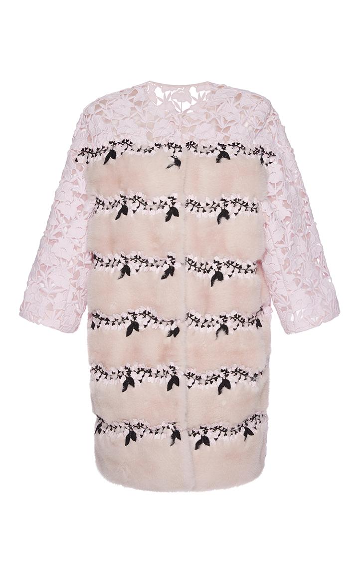 Giambattista Valli Mink Coat With Lace