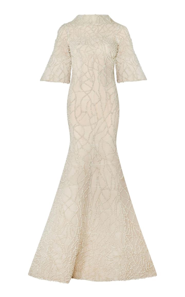 Maison Yeya Audrey High Neck Beaded Gown