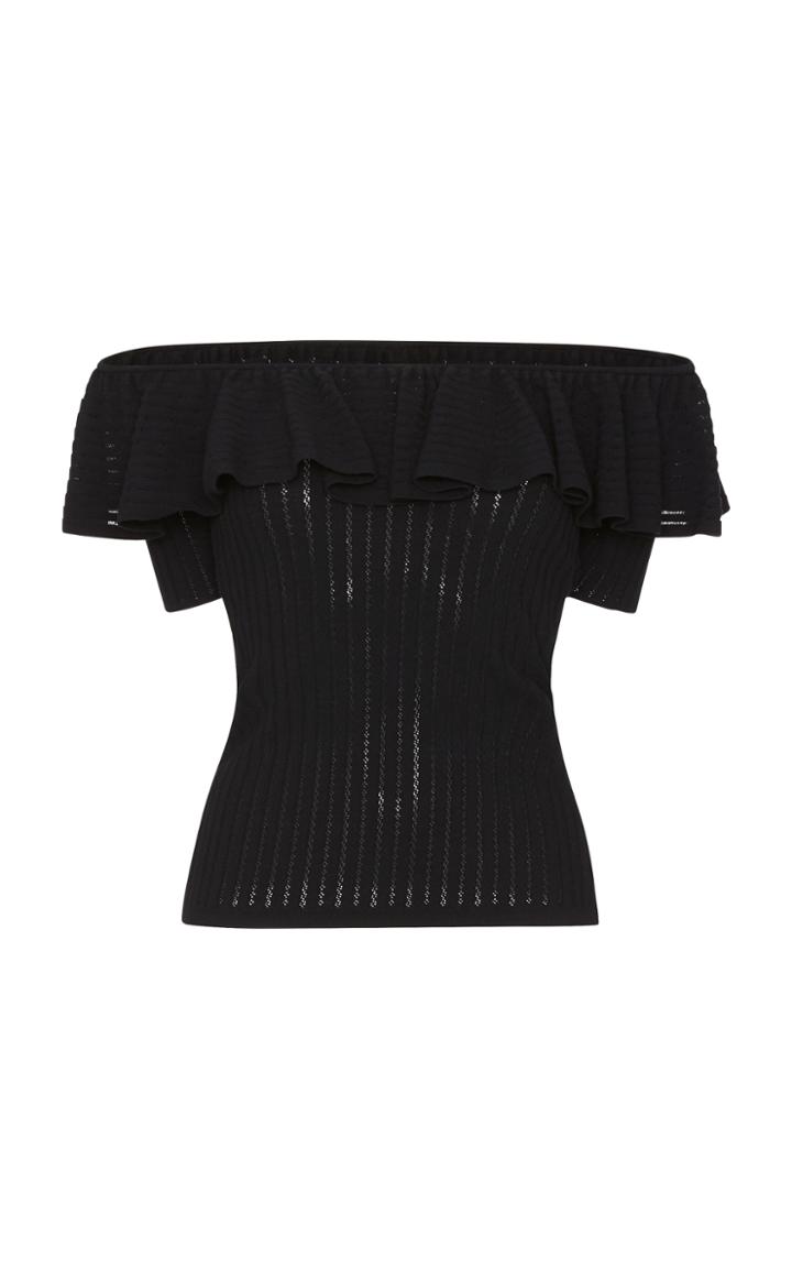 Blumarine Off The Shoulder Ruffle Top