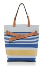 Loewe Canvas And Leather Striped Tote Bag