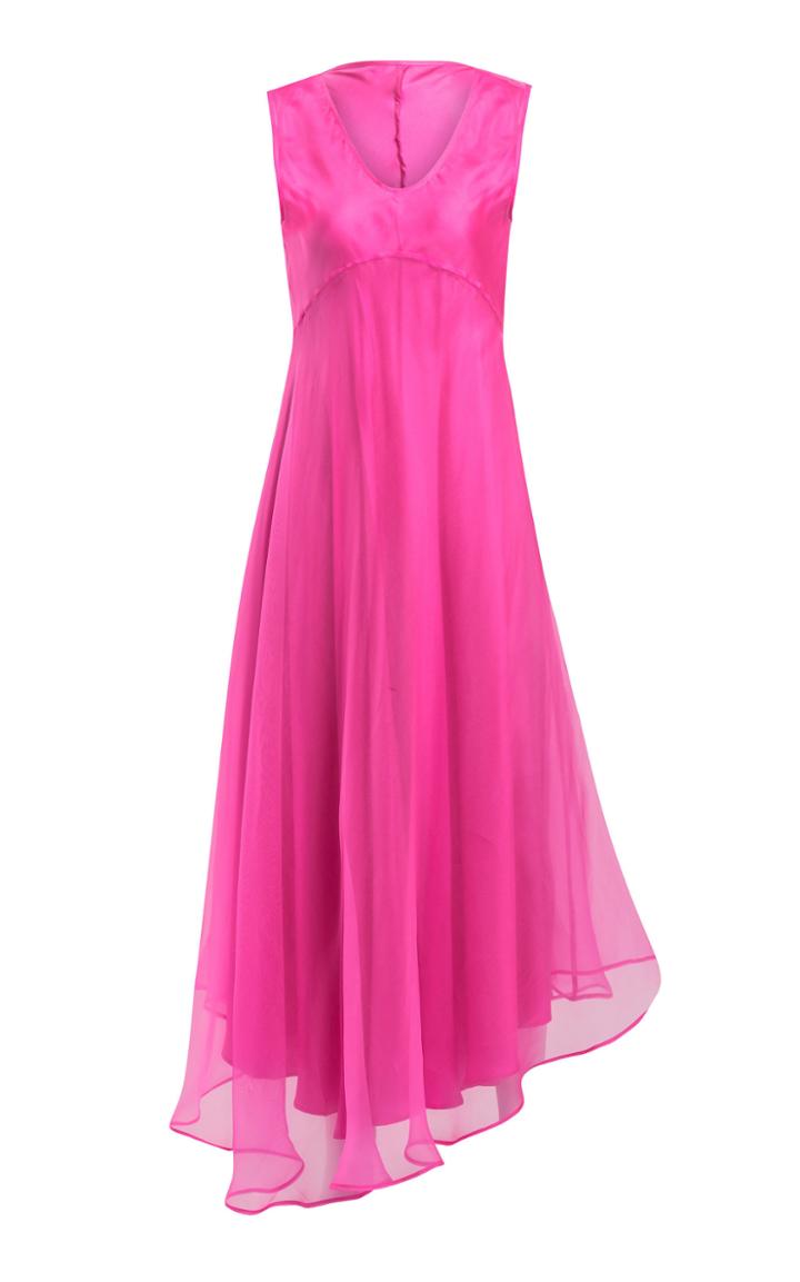 Maggie Marilyn Hey Sugar Asymmetric Silk-chiffon Midi Dress