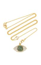 Renee Lewis Green And White Diamond Third Eye Shake Necklace On Y Chain