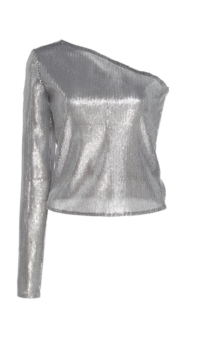 Martin Grant One-shoulder Lame Top