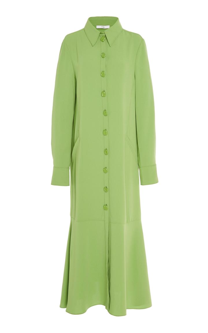 Tibi Taffeta Maxi Shirt Dress
