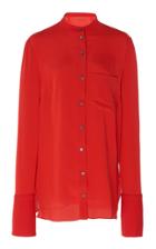 Roland Mouret Maybach Long Sleeve Crepe Blouse