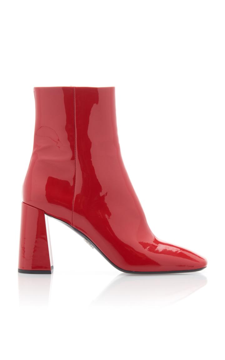 Prada Patent-leather Ankle Boot Size: 35