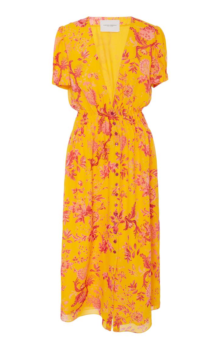 Carolina Herrera V-neck Short Sleeve Dress