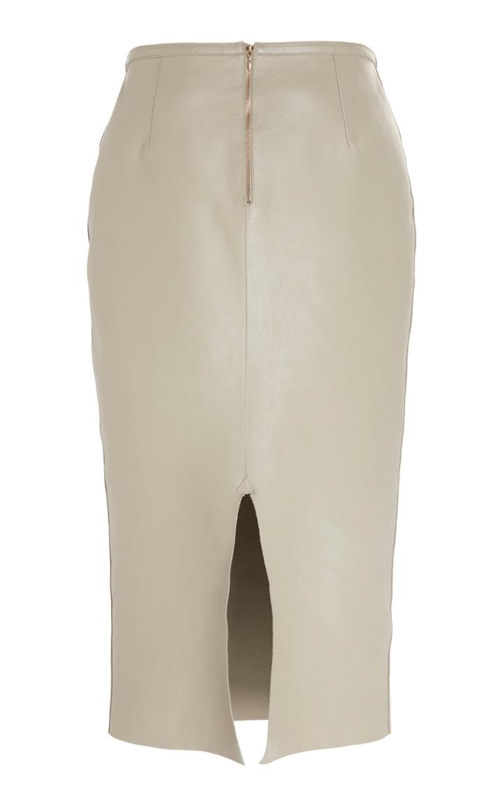 Rochas Leather Midi Pencil Skirt