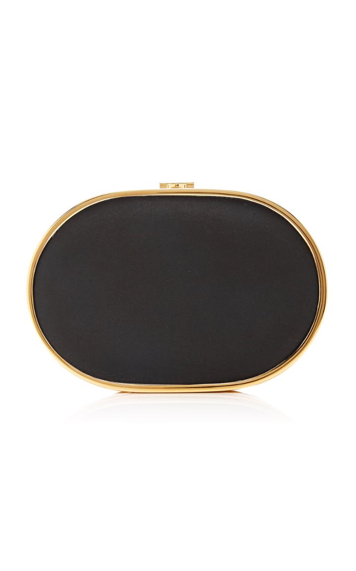 Mark Cross Gabriella Satin-filled Brass Clutch