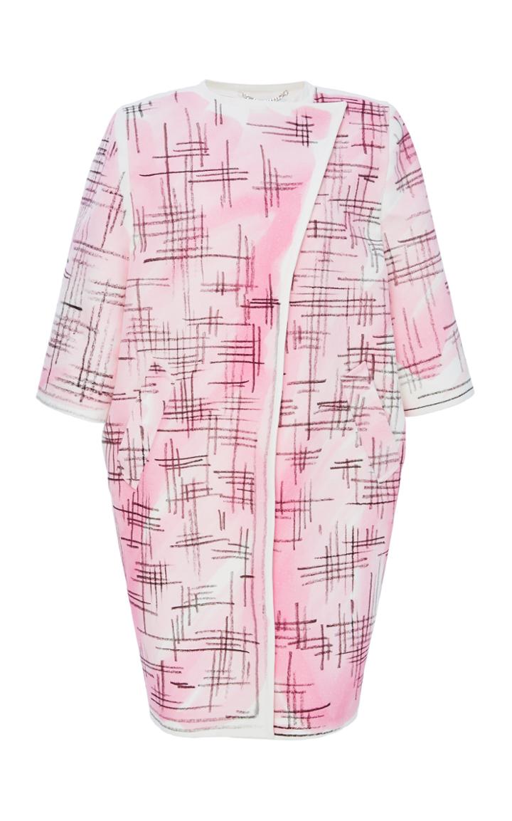 Moschino Collarless Cotton And Linen Coat