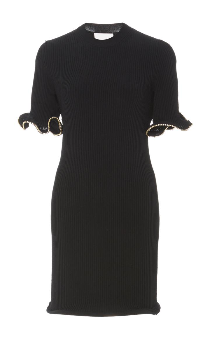 Moda Operandi Area Crystal Embellished Ribbed Mini Dress Size: Xs