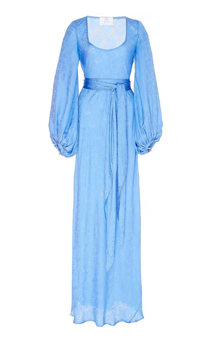 Rebecca De Ravenel Bias Printed Silk Gown