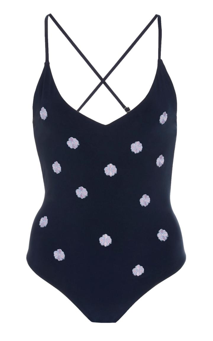 Anemone Embroidered One Piece Swimsuit