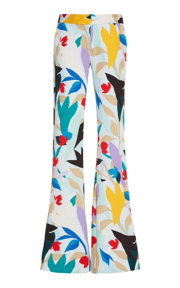 Prabal Gurung Printed Brocade Bootcut Pants