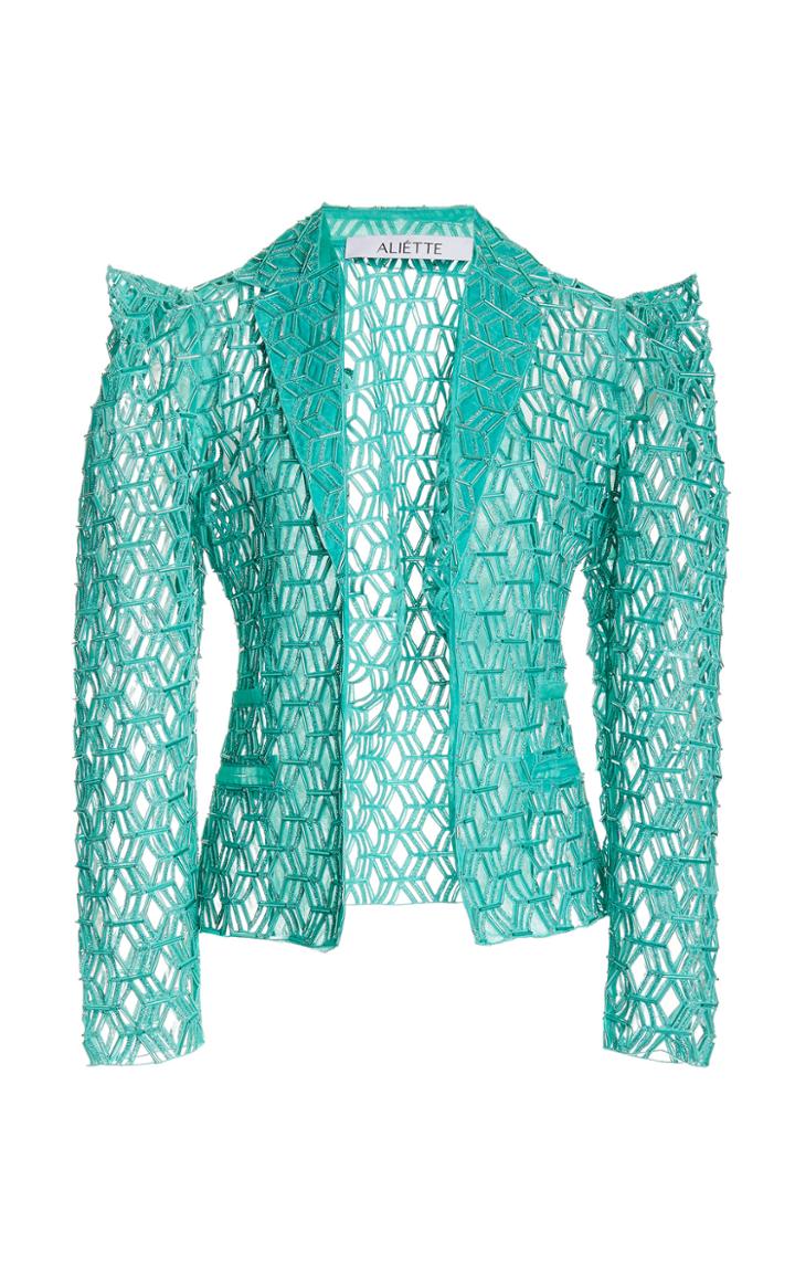 Moda Operandi Alitte Semi-sheer Open-knit Blazer