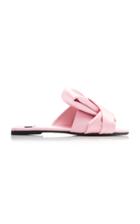 N21 Crossed Leather Flat Mules