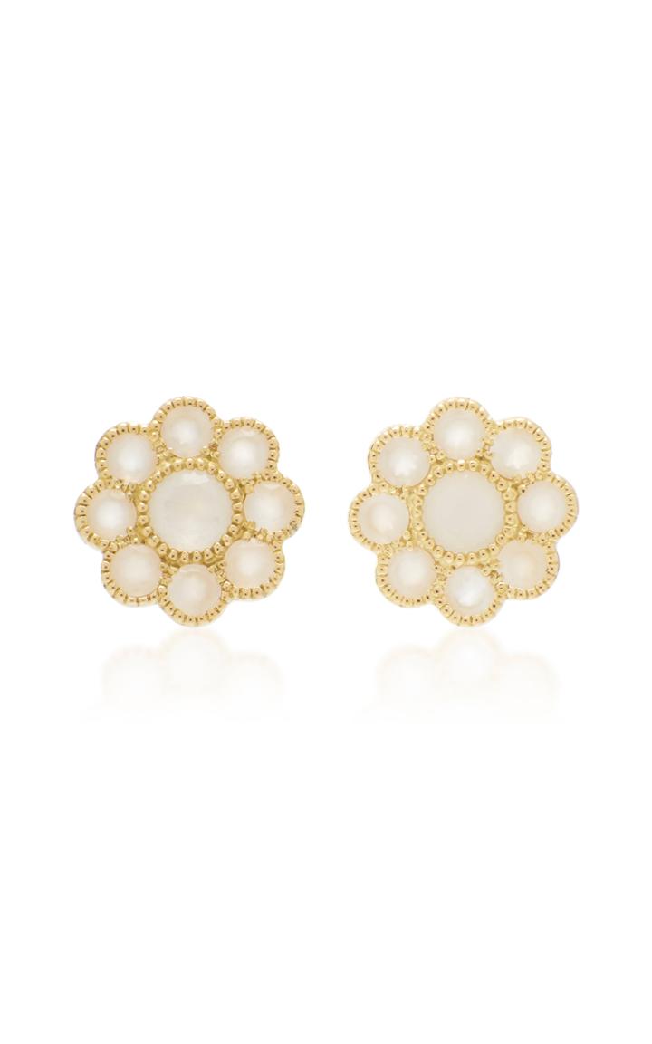 Ashley Mccormick Halliday 18k Gold Moonstone Earrings