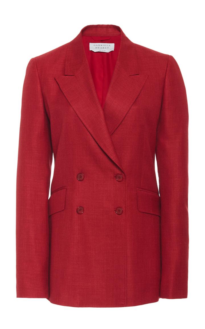 Moda Operandi Gabriela Hearst Angela Double-breasted Wool-silk Blend Blazer Size: 40