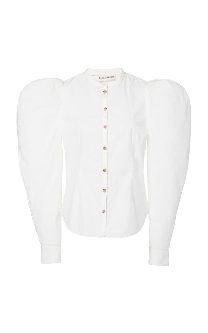 Ulla Johnson Willa Puffed-sleeve Cotton Blouse