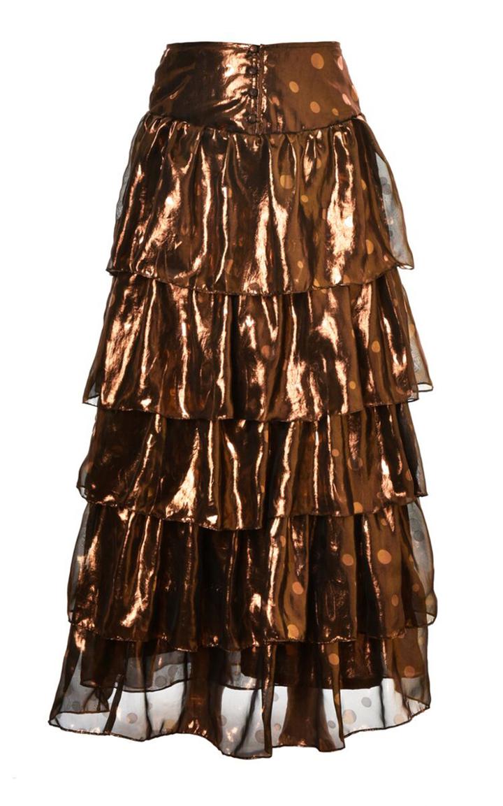 Lilly Sarti Ruffle Maxi Long Skirt