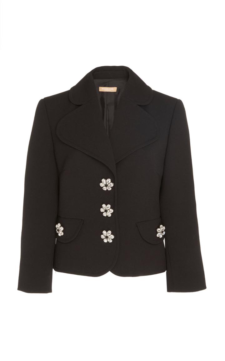 Michael Kors Collection Cropped Wool Peacoat Jacket