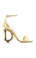 Dolce & Gabbana Logo-embellished Leather Heeled Sandals