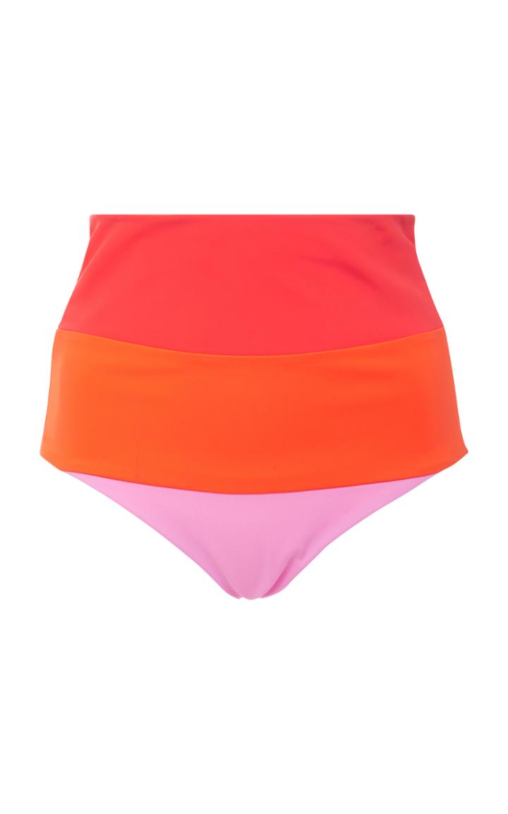 Mara Hoffman Lydia Colorblock High-rise Bikini Bottom