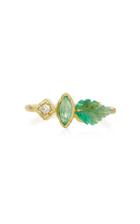 Brooke Gregson Maya Emerald Leaf Paraiba Tourmaline Diamond Ring