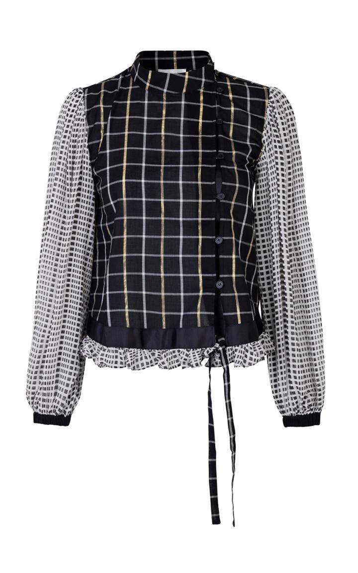 Moda Operandi Stine Goya Ilsa Cotton Blend Mix Print Blouse Size: S