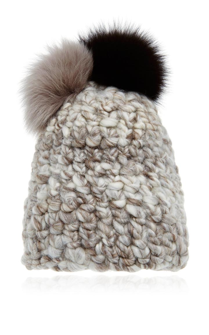 Mischa Lampert Two Pom Beanie Hat