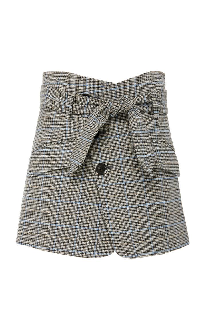 Marissa Webb Katrina Plaid Wool Blend Mini Skirt