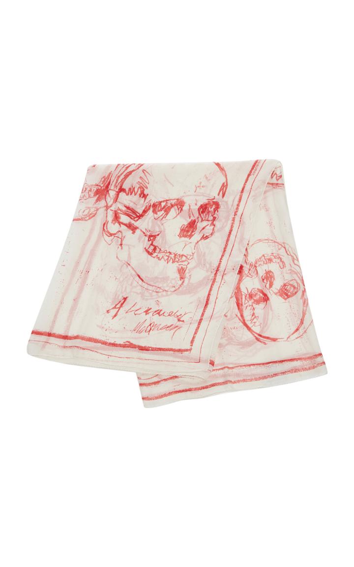 Alexander Mcqueen Skull-print Silk Scarf