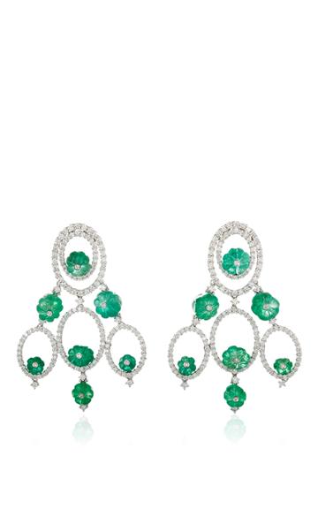 Sintessi Emerald And Diamond Drop Earrings
