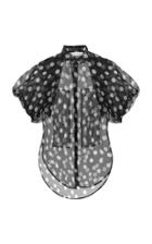 Lee Mathews Cherry Polka-dot Silk-chiffon Shirt