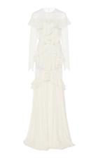 Zuhair Murad Ruffle-accented Crepe De Chine Gown