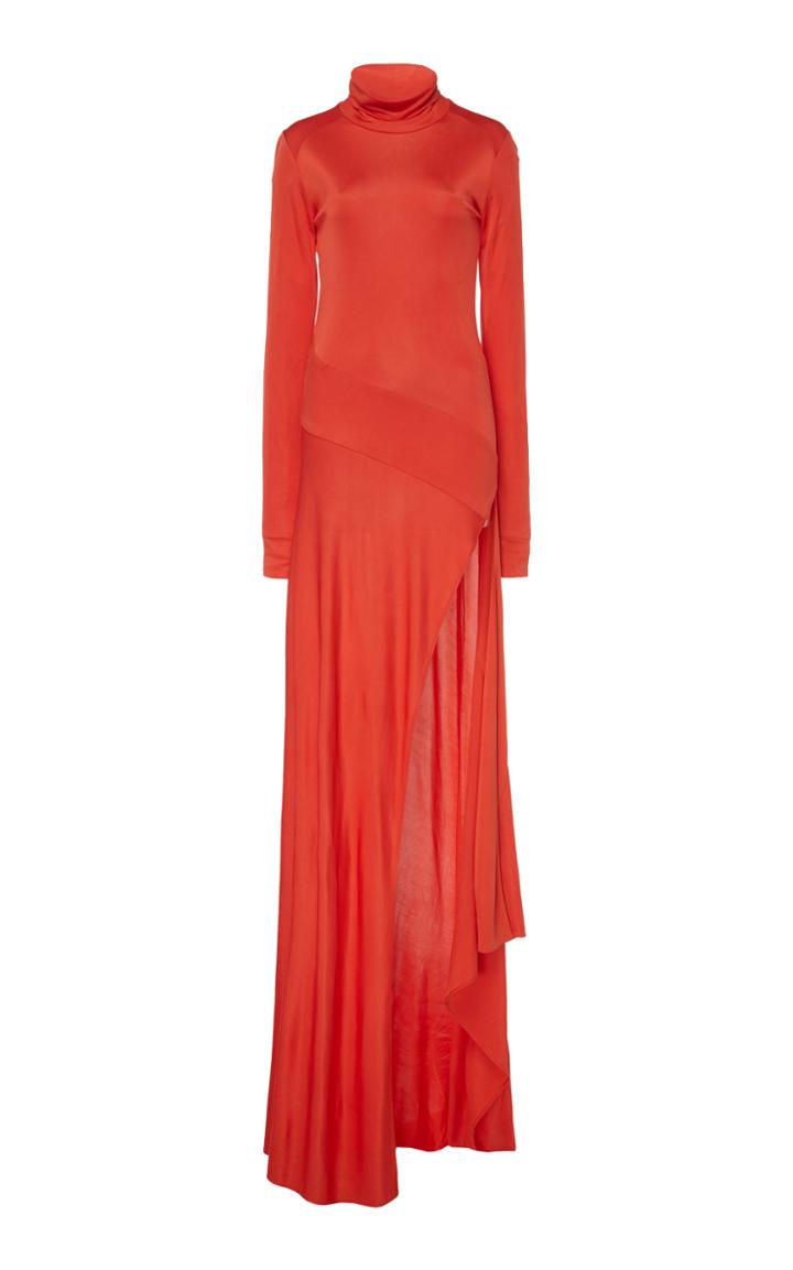 Michael Lo Sordo Empire Jersey Slit Maxi Dress