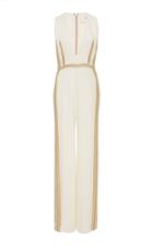 Cucculelli Shaheen Poesia Borders Silk Crepe Jumpsuit