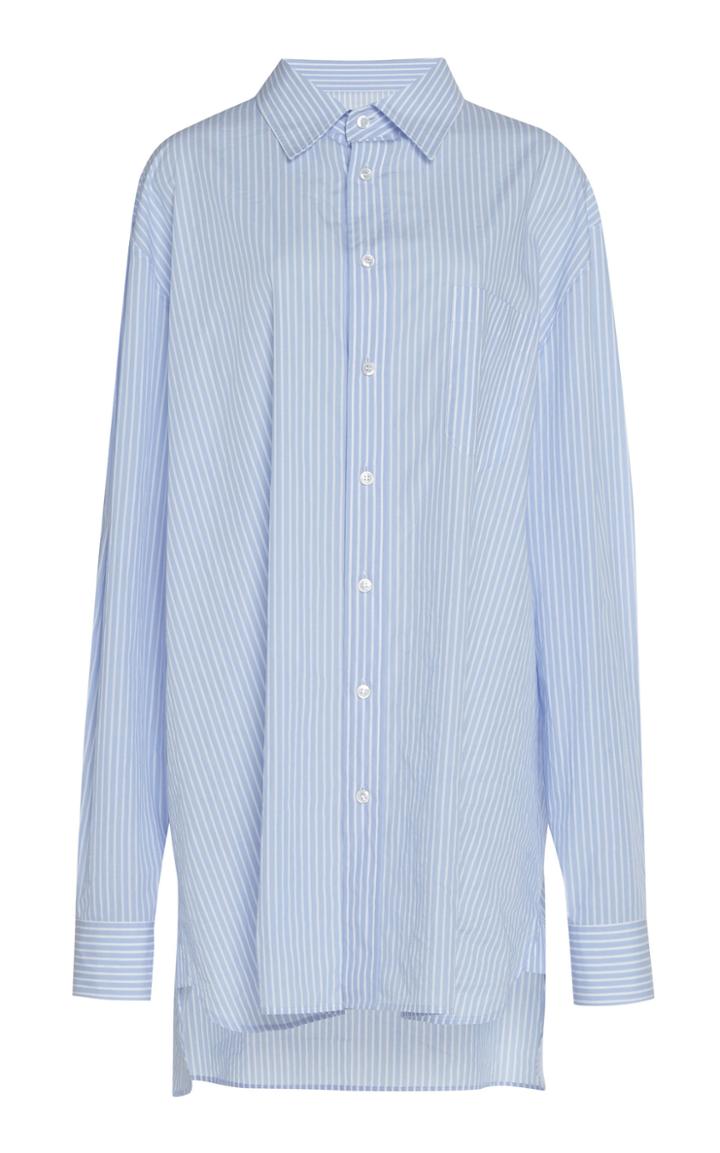 Maison Margiela Long Sleeved Striped Cotton Shirt