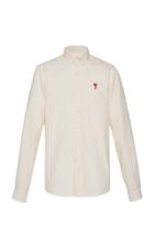 Ami Striped Cotton-oxford Button-down Shirt