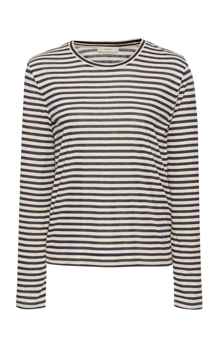 Vince Striped Silk-blend Top