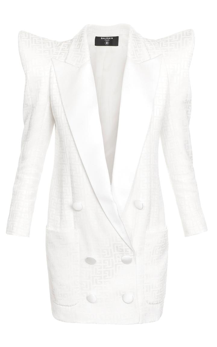Moda Operandi Balmain Monogrammed Jacquard Jacket