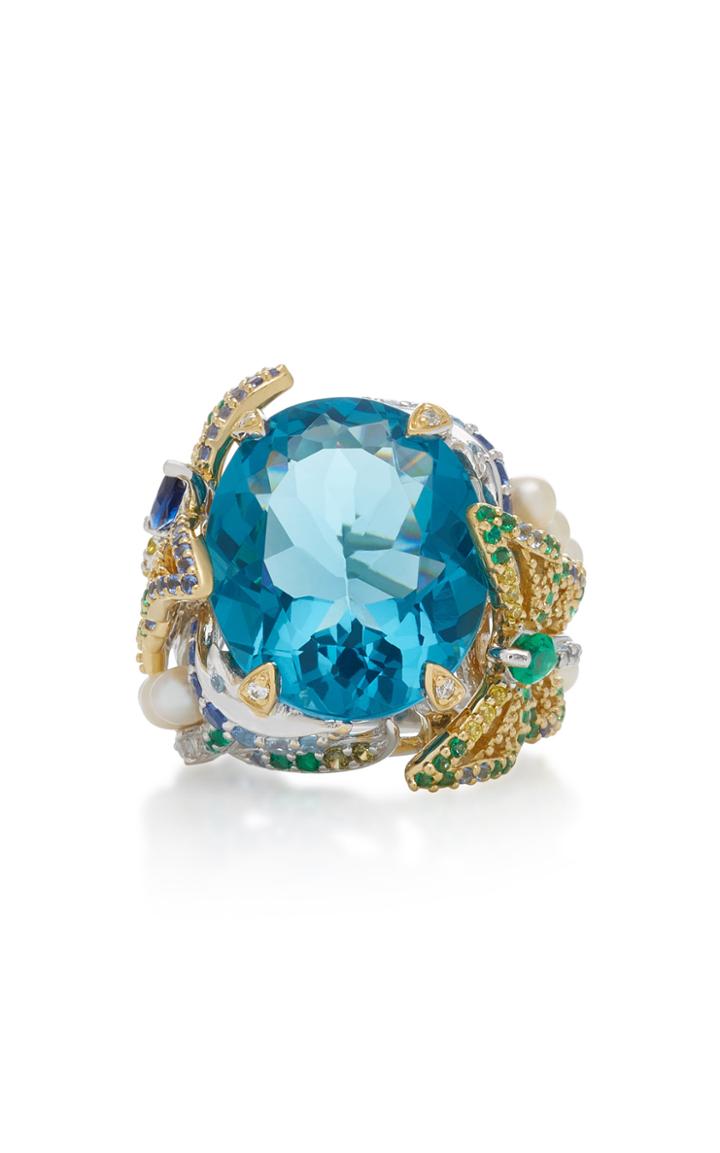 Anabela Chan Aquamarine Lilac 18k Gold Multi-stone Ring
