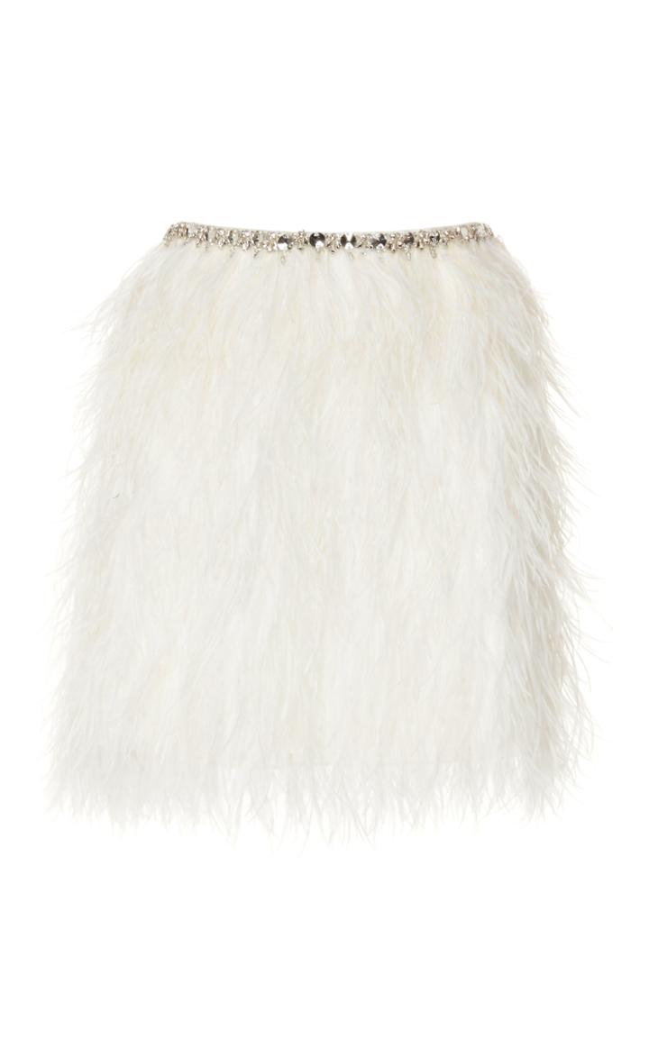 Jenny Packham Roxy Feather-trimmed Skirt
