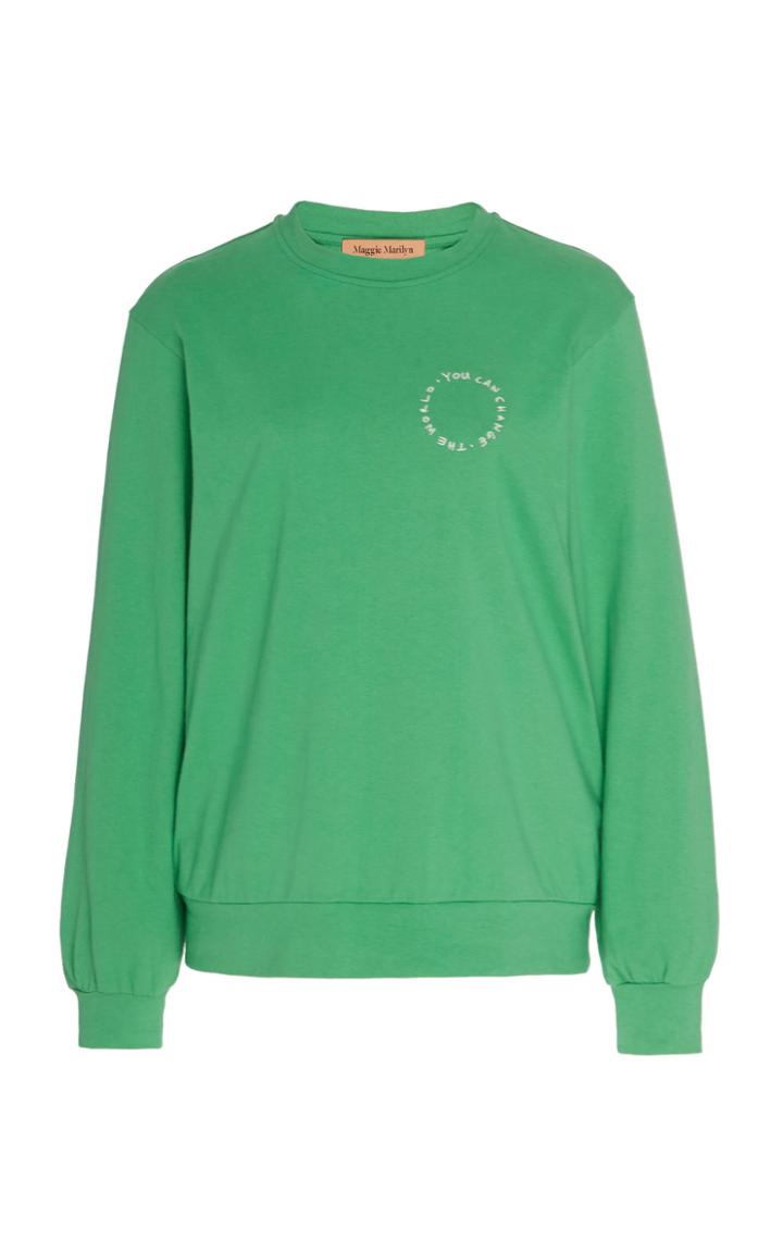 Moda Operandi Maggie Marilyn You Can Change The World Jersey Sweatshirt Size: S