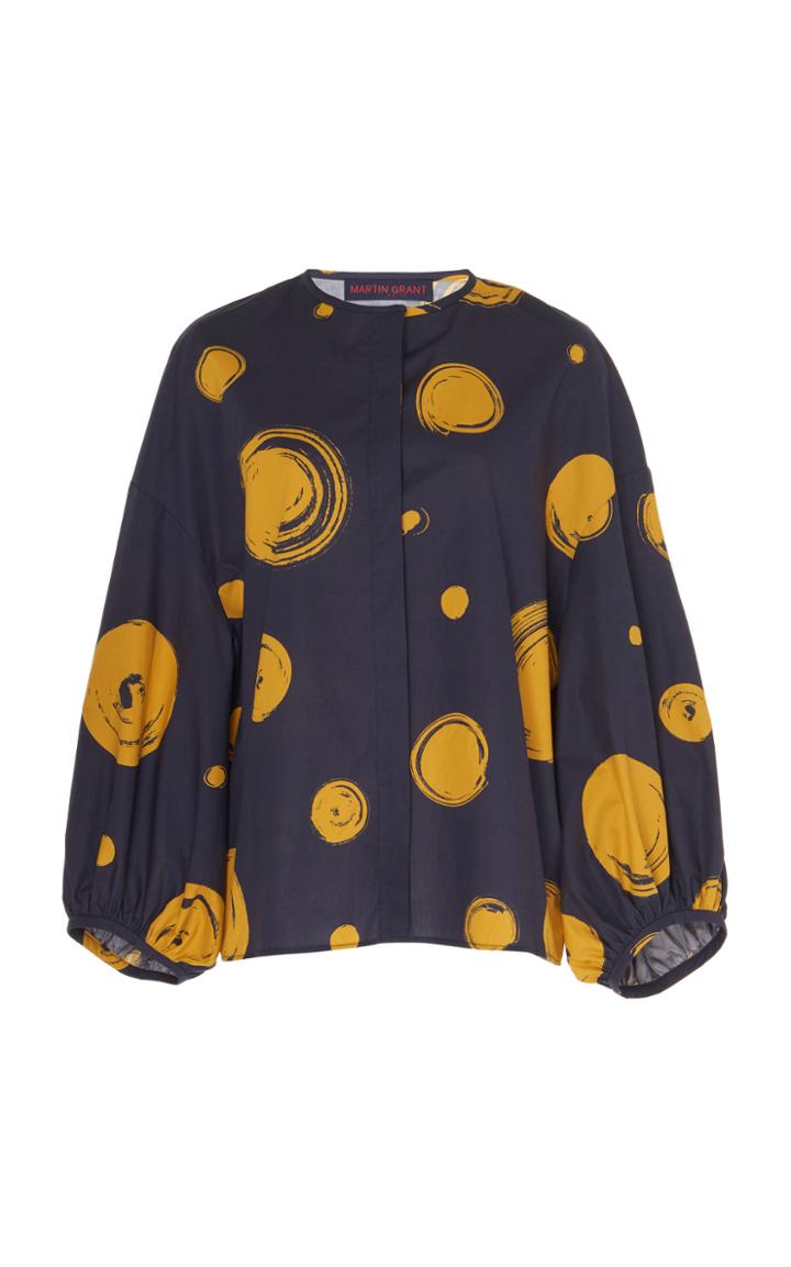 Martin Grant Printed Cotton Balloon Sleeve Shirt