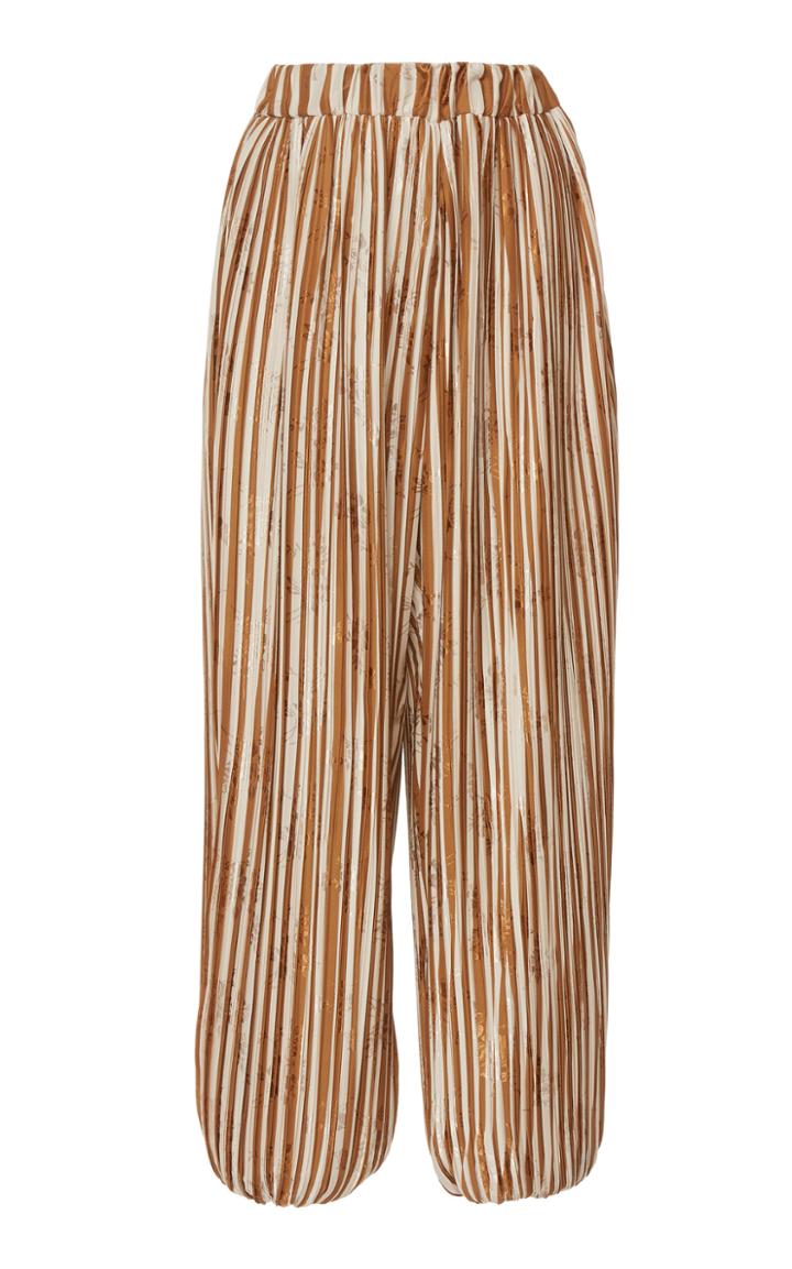 Moda Operandi Preen By Thornton Bregazzi Gretchen Striped Pliss Jogger Trousers Siz