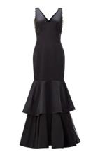 Yanina Demi Couture Zig Zag Trim Sleeveless Dress