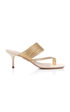 Aquazzura Sunny Ribbed Leather Sandals